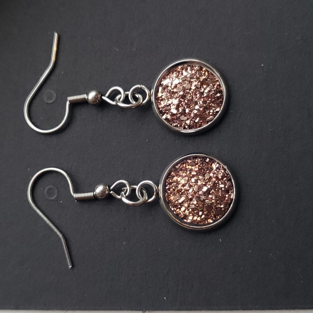 Bronze druzzy earrings 🧡